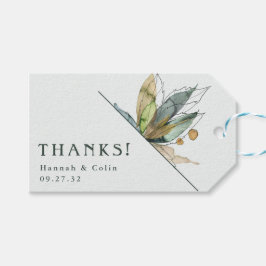 Etiquetas Para Regalos Vinos románticos Jardín mínimo Azul verde