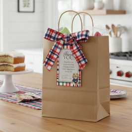 Etiquetas Para Regalos Vintage Americana Plaid Dachshund Primer cumpleaño