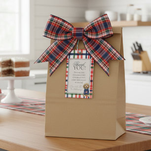 Etiquetas Para Regalos Vintage Americana Plaid Doodle Doodle Dog First Bi