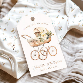 Etiquetas Para Regalos Vintage Baby Carriage Neutral Baby Shower Favor