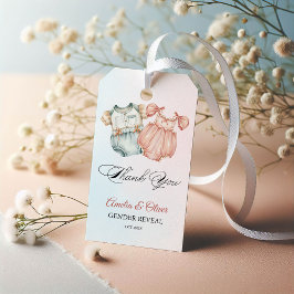 Etiquetas Para Regalos Vintage Baby Outfit Género Revelar el Favor