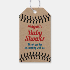 Etiquetas Para Regalos Vintage Baseball Sports Baby Shower Rustic Kraft