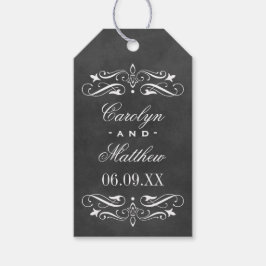 Etiquetas Para Regalos Vintage Black Chalkboard Flourier Boda