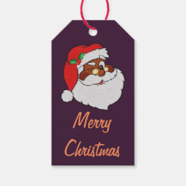 Etiquetas Para Regalos Vintage Black Santa Pop Papel de regalo