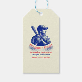 Etiquetas Para Regalos Vintage Blue Baseball Player Men's 50th Birthday