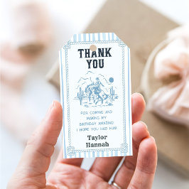 Etiquetas Para Regalos Vintage Blue Cowboy 1st Birthday Party