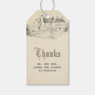 Etiquetas Para Regalos Vintage Boda de cuento de hadas del Castillo Antig