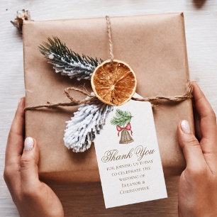 Etiquetas Para Regalos Vintage Christmas Bell Minimalista Boda de vacacio