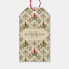 Etiquetas Para Regalos Vintage Christmas Candles & Ornaments Monograma