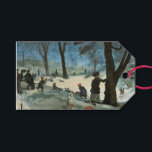 Etiquetas Para Regalos Vintage Christmas, Central Park en Winter Glackens<br><div class="desc">Etiquetas de regalo de Navidad fáciles de personalizar para crear un mensaje personalizado. Central Park en invierno (c.1905) de William Glackens. Glackens era un pintor realista muy influenciado por el impresionismo. Este bonito cuadro de arte impresionista es un antiguo diseño navideño de Feliz Navidad en el que los niños se...</div>
