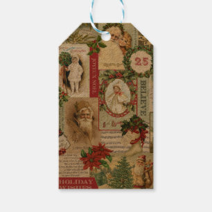 ETIQUETAS PARA REGALOS VINTAGE CHRISTMAS COLLAGE