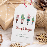 Etiquetas Para Regalos Vintage Christmas Family Watercolor Script<br><div class="desc">Vintage Christmas Family Watercolor Script</div>