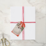 Etiquetas Para Regalos Vintage Christmas, Jolly Retro Santa Claus de los<br><div class="desc">Etiquetas de regalo de Navidad fáciles de personalizar para crear un mensaje personalizado. Ilustracion de época Diseño navideño de Feliz Navidad con un alegre Santa Claus. El Viejo San Nick tiene una gran barba blanca esponjosa y lleva puesto un tradicional gorra peludo decorado con hojas y bayas huecas. Su cara...</div>