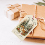 Etiquetas Para Regalos Vintage Christmas Winter Woodland Hare Name<br><div class="desc">Añada un toque de nostalgia a sus regalos con estas etiquetas de regalo vintage de Navidad, con encantadores árboles de bosques y adorables diseños de arcos. Perfecto para un tema de Navidades de bosque, estas etiquetas coloridas en rojo y verde clásico le aportan un toque retro a su envoltura de...</div>