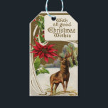 Etiquetas Para Regalos Vintage Christmas Wish Deer<br><div class="desc">Vintage Christmas Wish Deer</div>