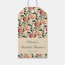 Etiquetas Para Regalos Vintage Floral Ivory Cream Bridal Shower Custom 