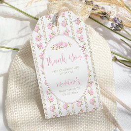 Etiquetas Para Regalos Vintage Floral Pink Rose Baby Shower