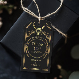 Etiquetas Para Regalos Vintage Gold Tarot Boda Gótico Gracias