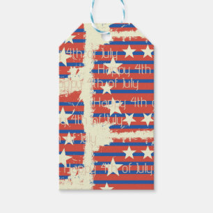 Etiquetas Para Regalos Vintage Happy 4 de Julio / Día de la Independencia