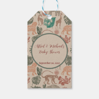 Etiquetas Para Regalos Vintage Jungle Safari Baby Shower
