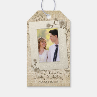 Etiquetas Para Regalos Vintage Lace Floral Photo Boda Gracias