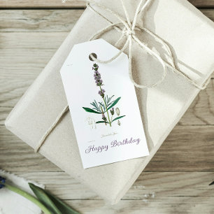 Etiquetas Para Regalos Vintage Lavendel Botandel Feliz Cumpleaños
