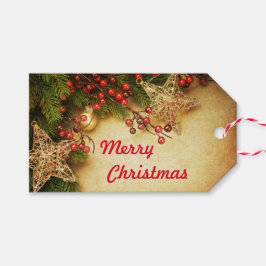 Etiquetas Para Regalos Vintage Merry Christmas Nombre personalizado