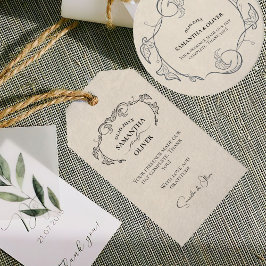 Etiquetas Para Regalos Vintage Minimalist Wedding Favour Tag 