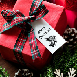 Etiquetas Para Regalos Vintage minimalista Feliz Ángel de Navidad