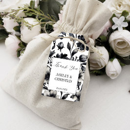 Etiquetas Para Regalos Vintage negro y blanco elegante en favor de la bod