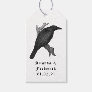 Etiquetas Para Regalos Vintage Raven Gothic Boda