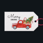 Etiquetas Para Regalos Vintage Red Truck Merry Christmas<br><div class="desc">Etiquetas de regalo de navidad de camioneta roja ventilado (Edición)</div>