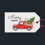 Etiquetas Para Regalos Vintage Red Truck Merry Christmas<br><div class="desc">Etiquetas de regalo de navidad de camioneta roja ventilado (Edición)</div>