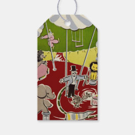 Etiquetas Para Regalos Vintage Retro Circus Animals Ring Theme