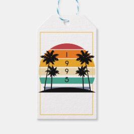 Etiquetas Para Regalos Vintage retro Stripe Sunset de 1995