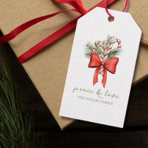 Vintage Simple Caramelo Caña Arco Paz Amor Navidad