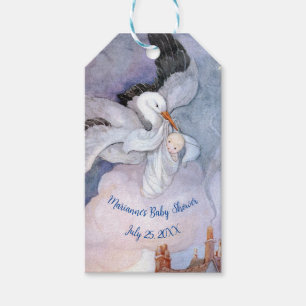 Etiquetas Para Regalos Vintage Special Delivery Stork Baby Shower