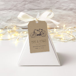 Etiquetas Para Regalos Vintage Tandem Bicycle Wedding Favor de ti
