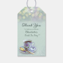 Etiquetas Para Regalos Vintage Tea Fiesta Bridal Shower Green