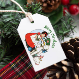 Etiquetas Para Regalos Vintage Teddy Bear Feliz Navidad