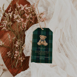 Etiquetas Para Regalos Vintage Teddy Bear Plaid Polo Baby Shower