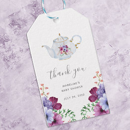 Etiquetas Para Regalos Vintage Time For Tea Floral Bridal Gracias