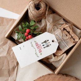 Etiquetas Para Regalos Vintage Watercolor Nutcracker Trio Navidades