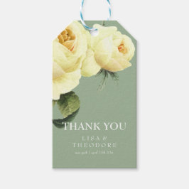 Etiquetas Para Regalos Vintage Yellow rose and sage gracias boda