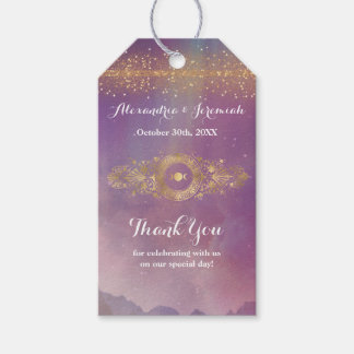 Etiquetas Para Regalos Violet Sky Gold Moon
