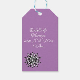 Etiquetas Para Regalos violeta con arte floral mandala