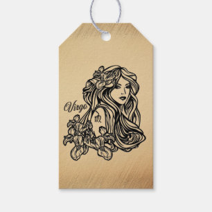 Etiquetas Para Regalos Virgo Zodiaco con Aspecto Antiguo