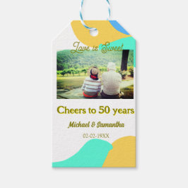 Etiquetas Para Regalos vitoreo por los 50 años de amor es dulce retro
