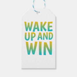 Etiquetas Para Regalos Wake Up and Win Motivational Typography