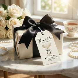 Etiquetas Para Regalos Watercolor Black Bow Bridal Shower Thank You Favor